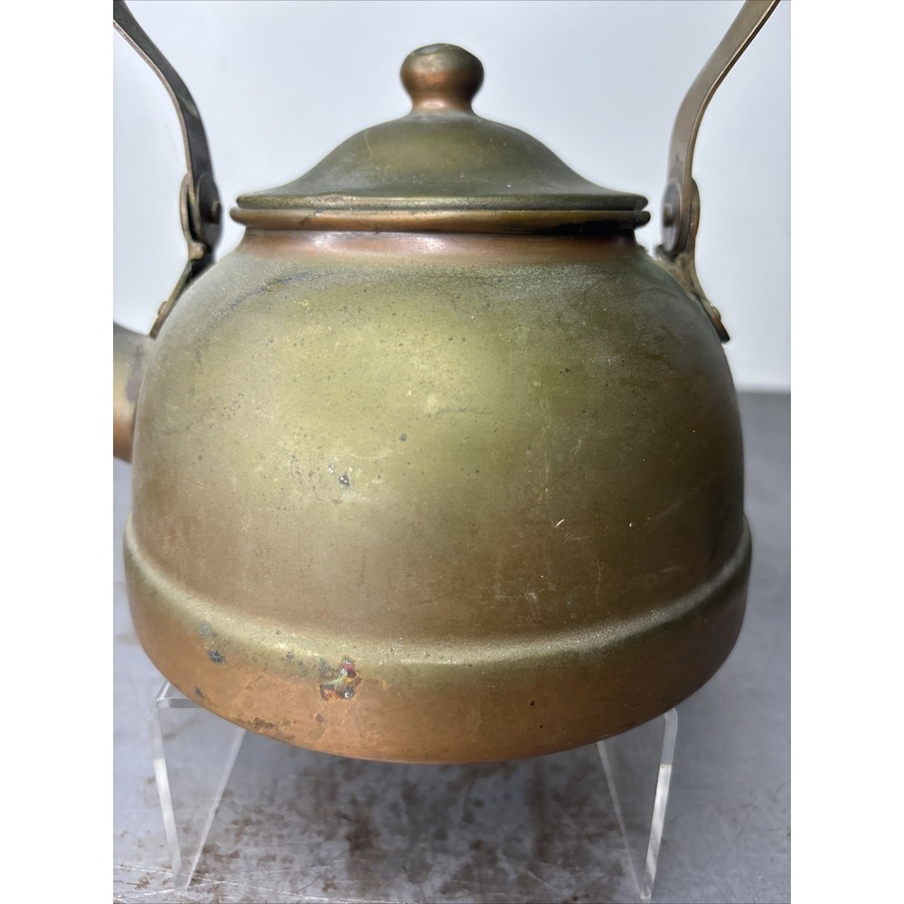 VTG Heritage Tagus Copper Brass Tea Pot Kettle R-51 Wood Handle Portugal Patina - Picture 3 of 12